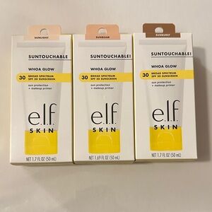 Set of three ELF Suncare Whoa Glow SPF 30 - Sunlight, Sunbeam, Sunburst